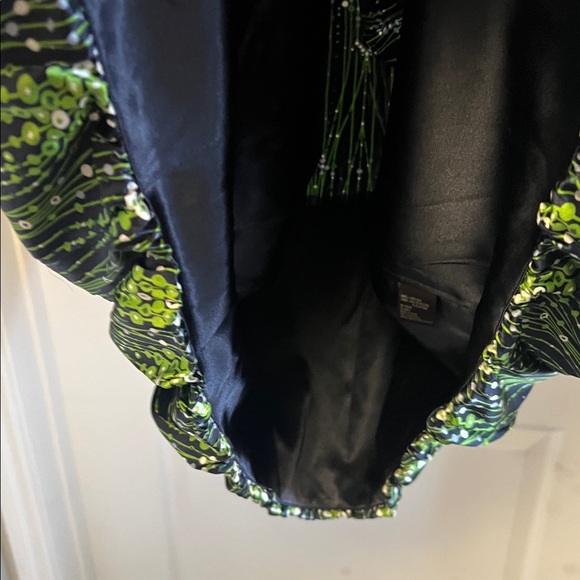 NWT Silk Gianni Bini Green and Navy Dress 12 Originally $148 - Picture 8 of 9